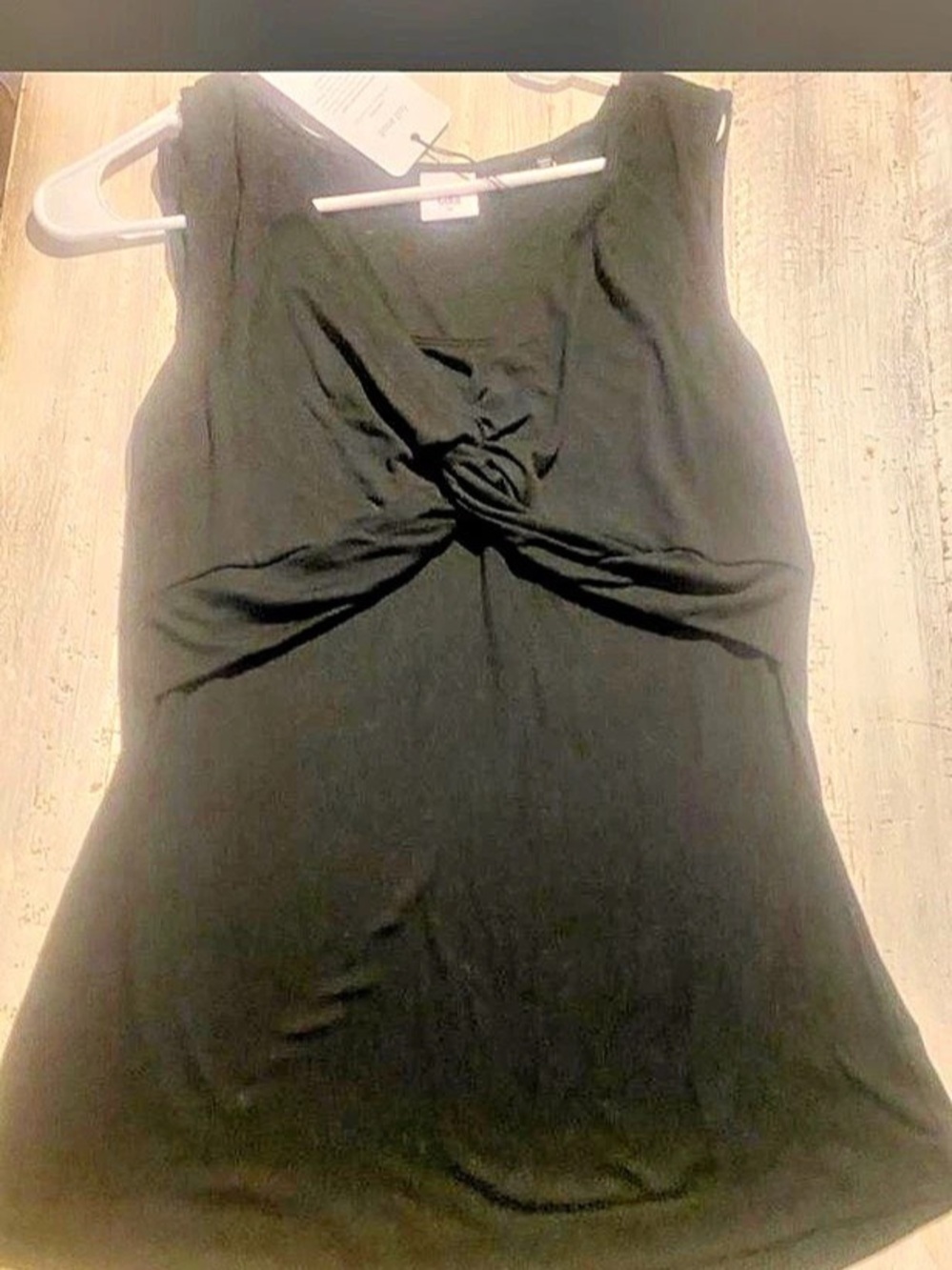 Cabi rouched sleeveless top Black Medium New